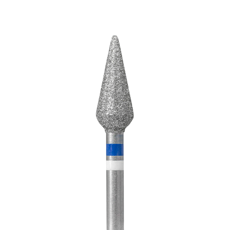 Pear-shaped diamond cutter tip with blue notch ceramic beads 050