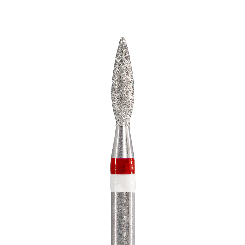 Red flame diamond cutter tip with ceramic beads, 023mm, pointed