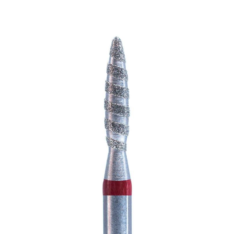 Tornado safe red flame diamond bur tip 2.1 mm