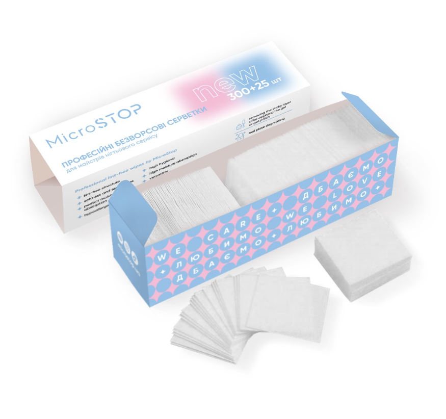 MicroSTOP Lint Free Manicure Wipes 325pcs