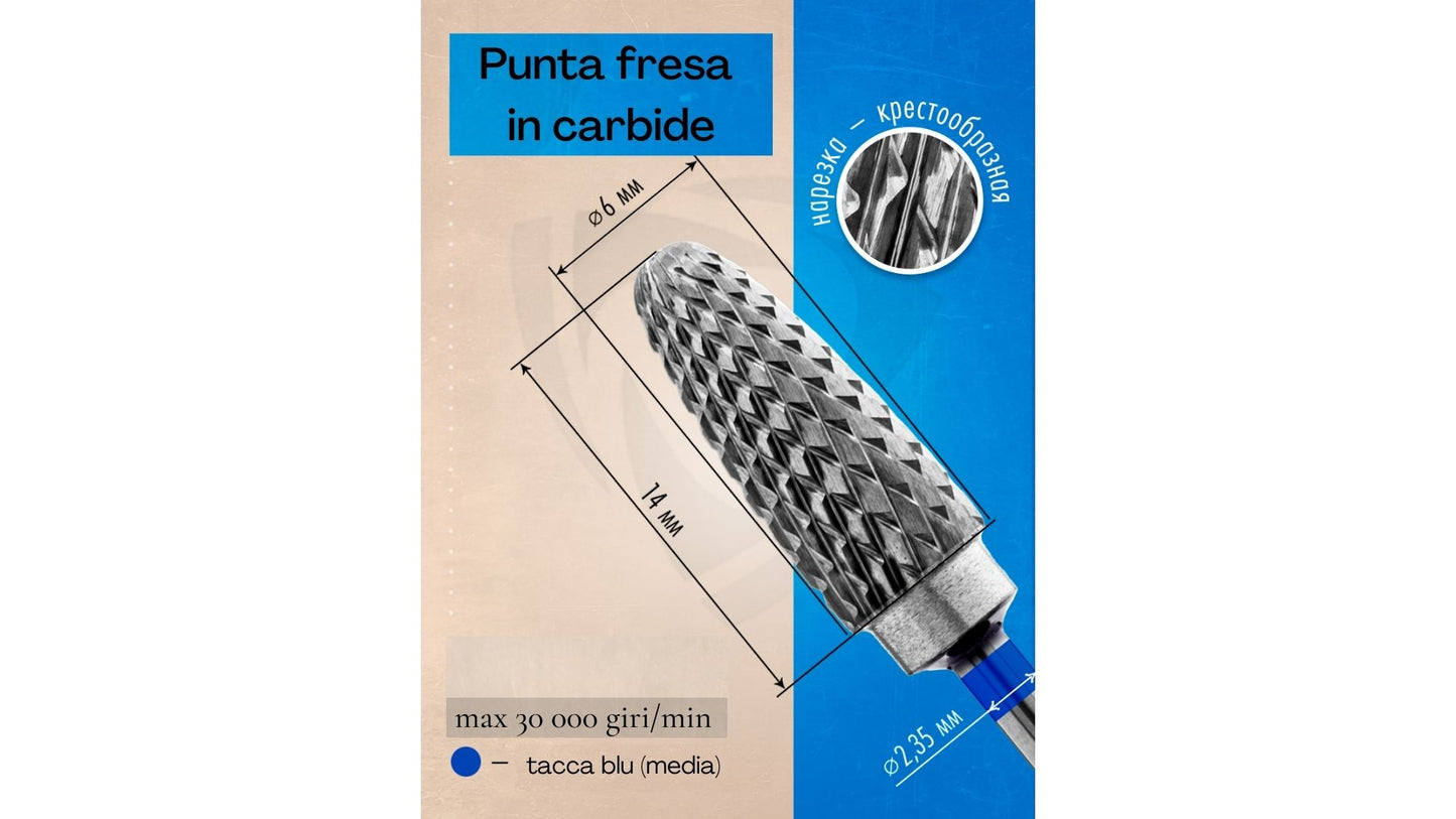 Punte fresa in carbide 31236 tacca blu