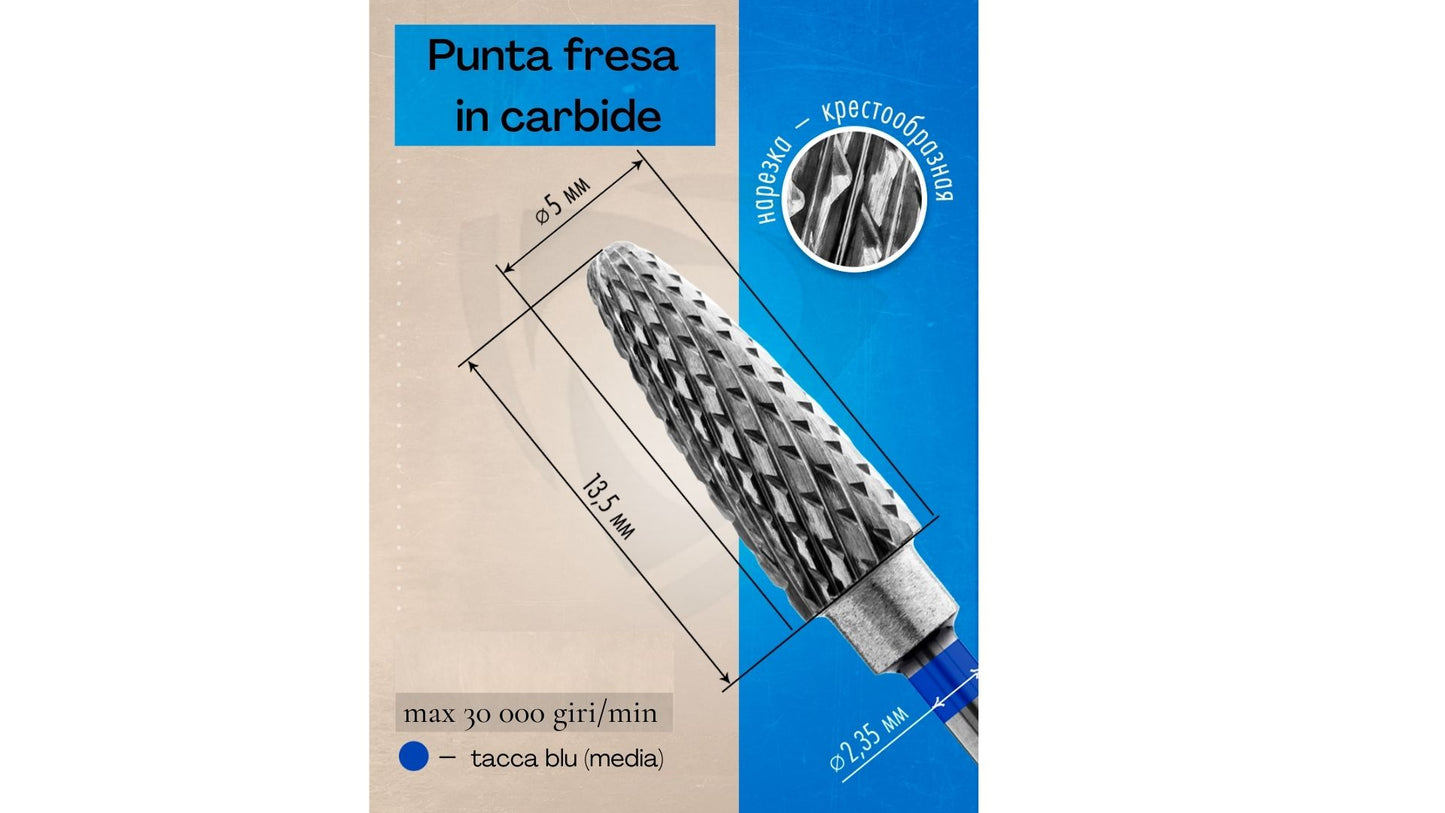 Punte fresa in carbide 31235 tacca blu