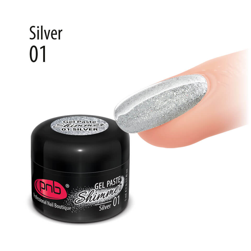 PNB UV/LED Shimmer Paste Argento 01