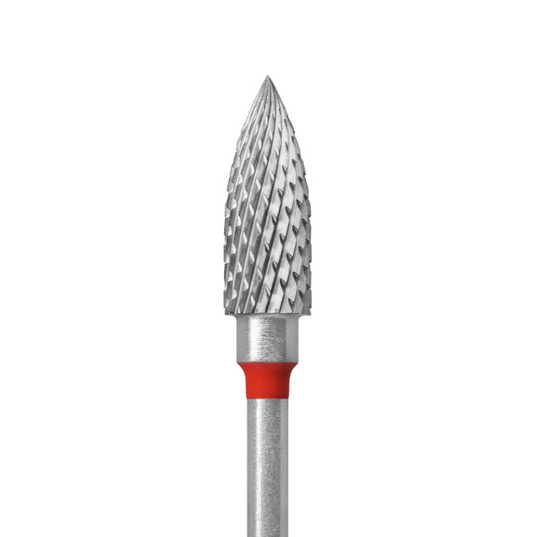 Staleks Carbide cutter tip, "flame", red, diameter 5 mm / working part 13.5 mm
