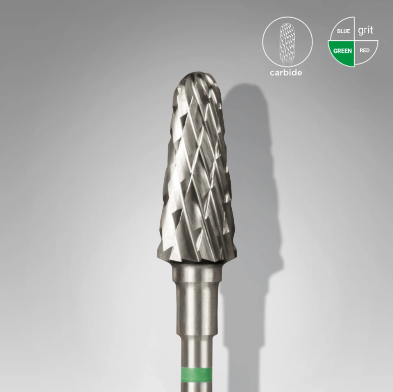 Staleks punta carbide Frustum, Verde, Diametro 6 Mm