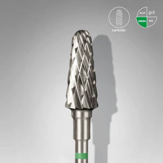 Staleks punta carbide Frustum, Verde, Diametro 6 Mm