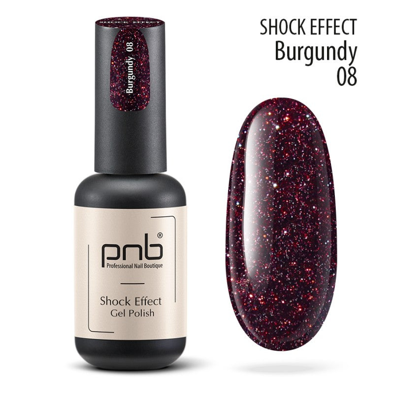 PNB UV/LED-Poliergel SHOCK EFFECT 08 Burgund