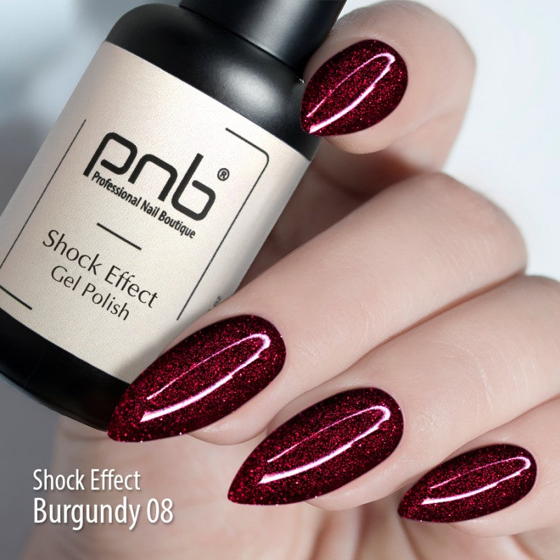 PNB UV/LED-Poliergel SHOCK EFFECT 08 Burgund