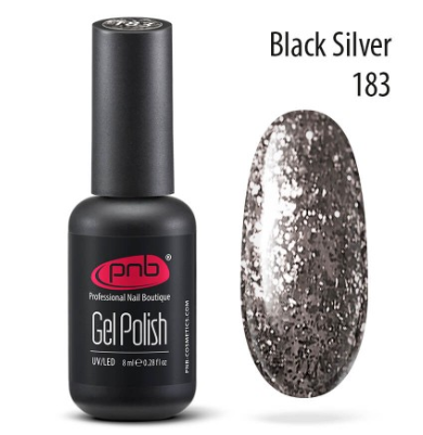 PNB UV/LED POLISH GEL 183 BLACK SILVER